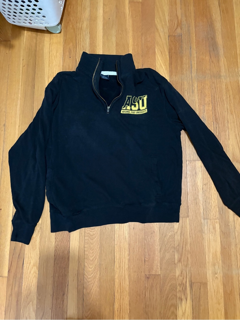 MV Sport Black Quarter-Zip Sweatshirt with Yellow ASU Logo